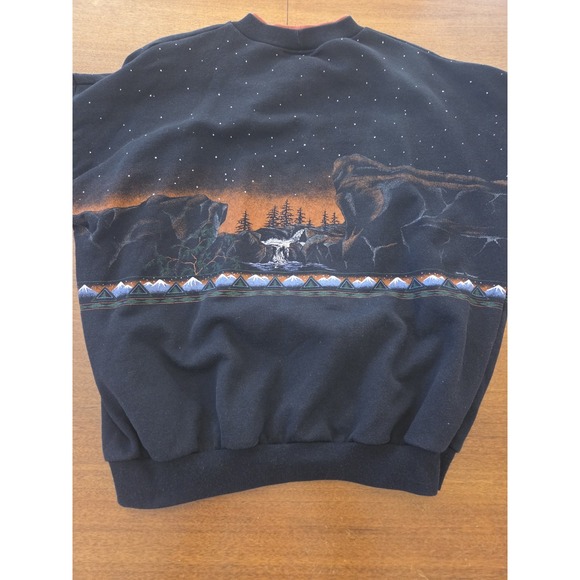 Vtg Howling Wolf Sweatshirt Men's Lg/xl Artisans Sunchein Designs Truckstop - Picture 5 of 9